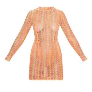 Neon Pink Crochet Dress